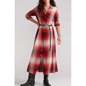 Polo Ralph Lauren Flannel Plaid Shirt Dress